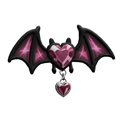 ♡ Black & Pink Bat Hair Clip