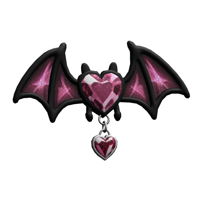 ♡ Black & Pink Bat Hair Clip
