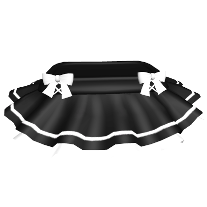 Cute Mini Ruffle Skirt w Bows Black White Roblox