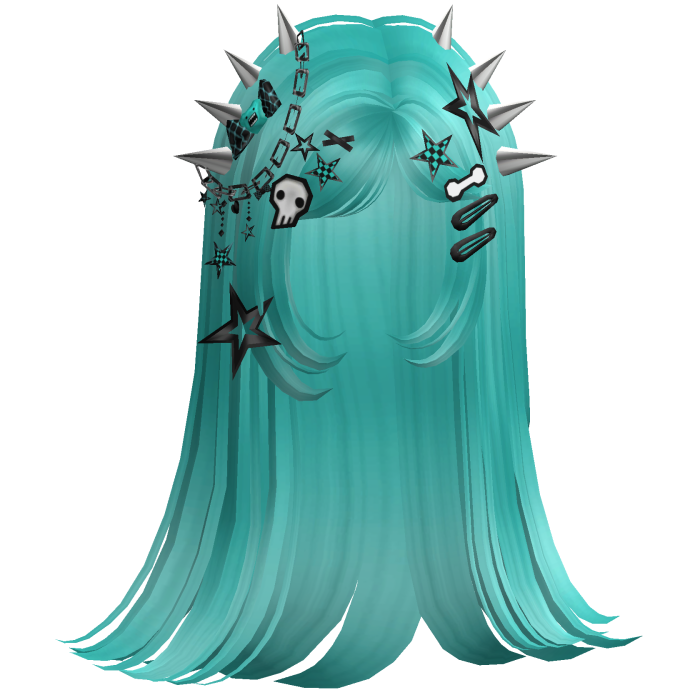 ♡ Scene Spiky Straight Hair (Teal)