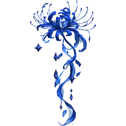 Blue Jeweled Spider Lily Elegant Hair Piece