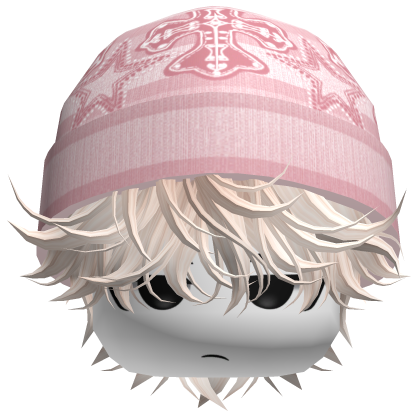 Messy Spikey Hair W/ Skater Beanie Beige V2 Roblox item