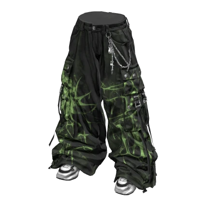 Stylish Baggy Street Pants (Black Khaki) Roblox item render