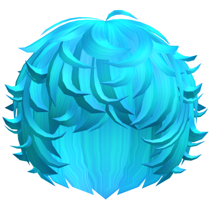 cute kawaii neon blue messy swirly curly fluffy 