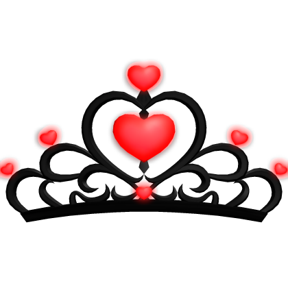  {GLOWING} sweet black princess heart tiara red
