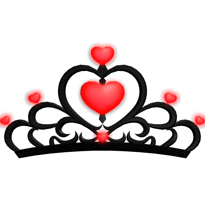  {GLOWING} sweet black princess heart tiara red