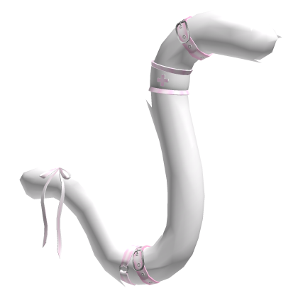 White Pink Ribbon Nurse Cat Tail Roblox item