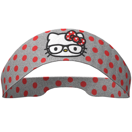 𝓚𝓓 | Gray Kitty Nerd Red Polkadot Headband Roblox item