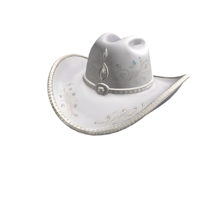 White Pearl Diamond Cowgirl Hat