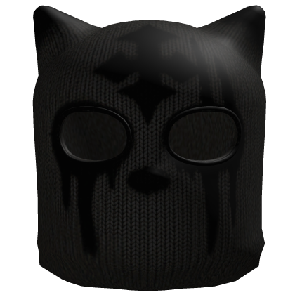 Black Gothic Cross Knit Balaclava