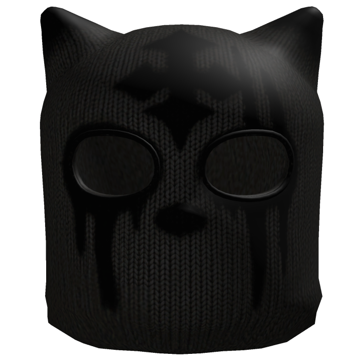 Black Gothic Cross Knit Balaclava