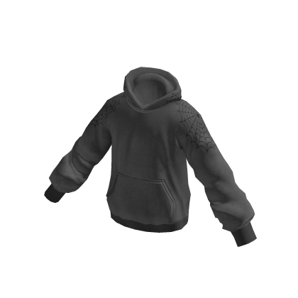 Goth Spiderweb Hoodie w/ Chain (Dark Gray)