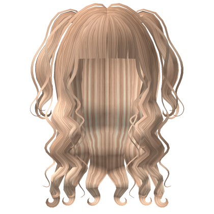 Long Wavy Pigtails Curls Hair In Blonde Roblox item