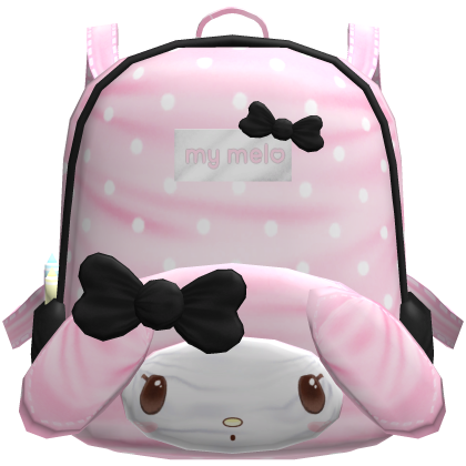 ꒰♡꒱ cute polka dot melody pink and black backpack 