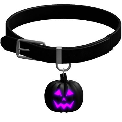 🎃. ⭑Emissive Glowing Purple Jack O'Lantern Collar