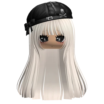 Moe Girl Straight Hair w Beret Cap Light Blonde v1 Roblox item render