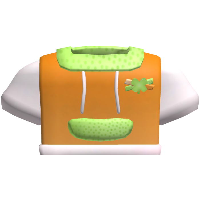 ・ᴥ・Kawaii Moe Cutecore Hoodie Clover Green Orange