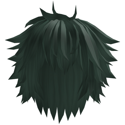 Dark Green Long Spiky Fluffy Messy Rockstar Hair