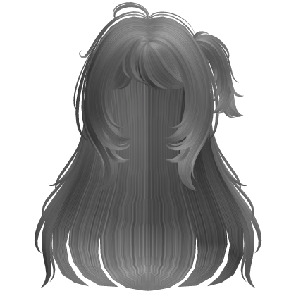 Cute Anime Side Ponytail Hair w/ Bangs (Grey) Roblox item