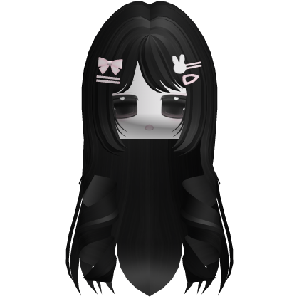 cute long sweet curly w accesorys and face (black)