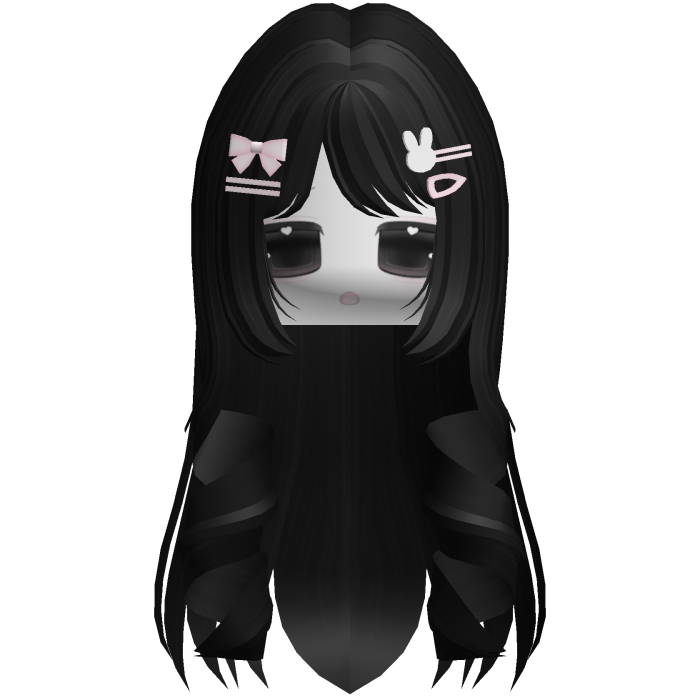 cute long sweet curly w accesorys and face (black)