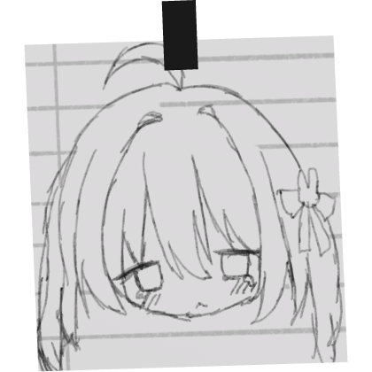 ♡ : moe anime girl paper note in black