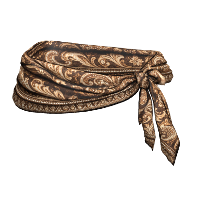 Brown Paisley Silk Waist Bandana