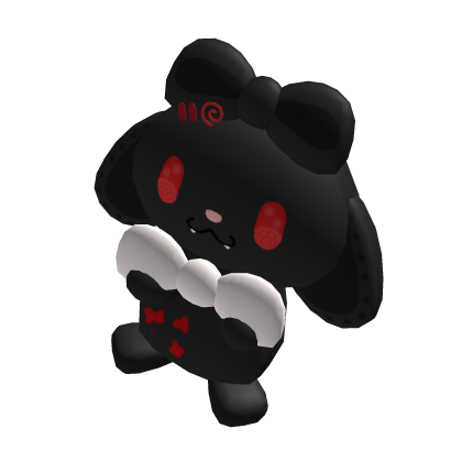 black cute gothic gloomy rabbit/bunny plushie