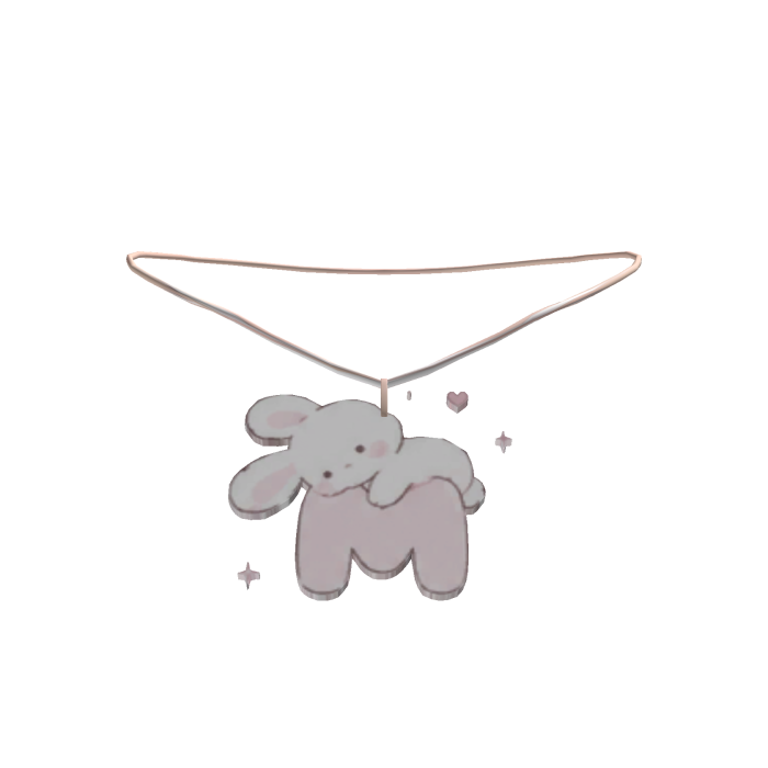 cute m pink bunny initial necklace 3.0