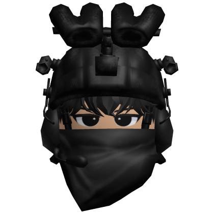 Black Tactical Night Vision Helmet w Mask (Anime) thumbnail