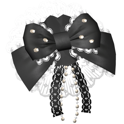 jewelry ribbon lolita canotier in black and white