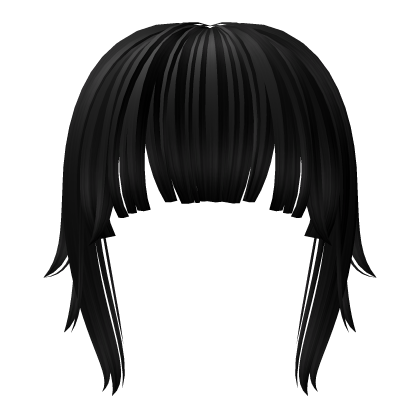 y2k plain straight emo bangs in black Roblox item