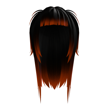Black and orange halloween pigtail hair with bangs