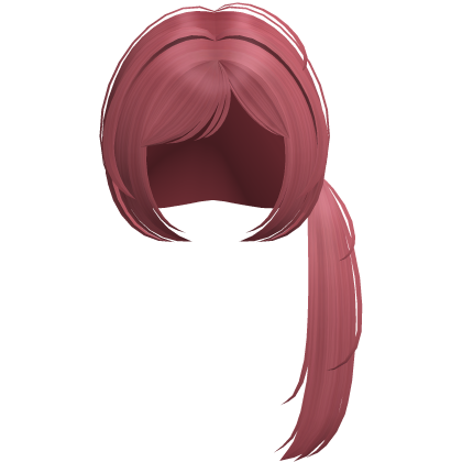 ୨୧ kawaii long side pony tail in light red