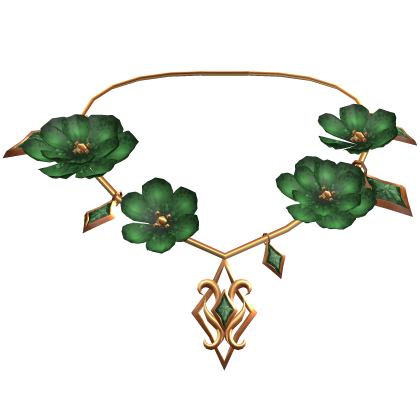 Enchanted whimsy Petal Necklace - Green/Gold Roblox item