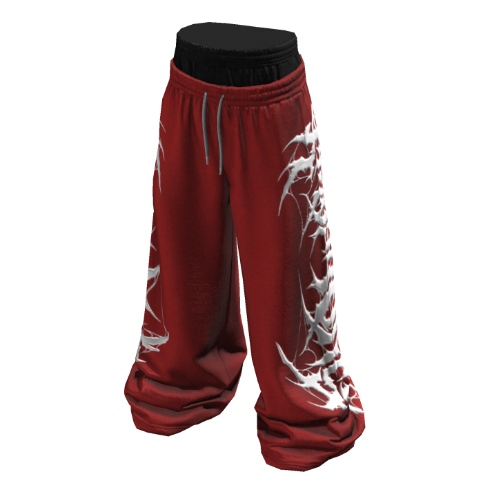Sagging Red Y2K Svddenly Print Sweatpants