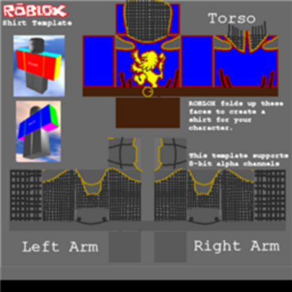 knight shirt template (blue) Roblox decal