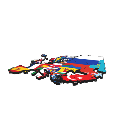 Europe Map (With Flags)