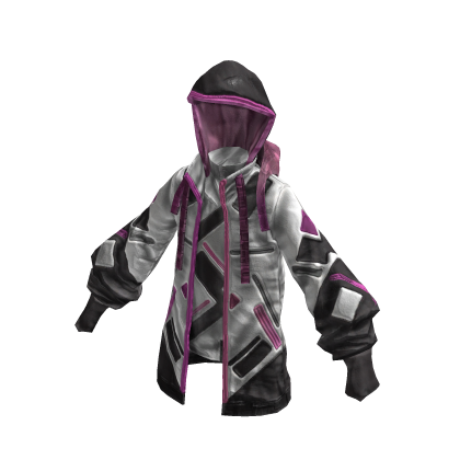 Sci-fi Hoodie | White & Pink | Futuristic thumbnail