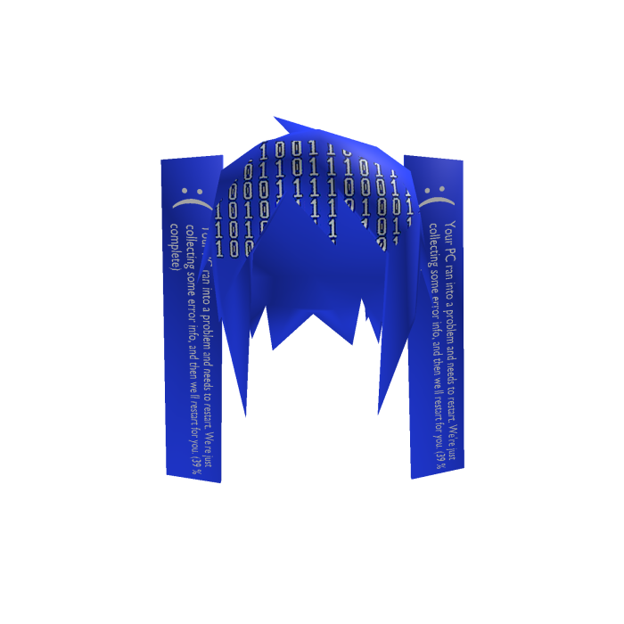 low poly blue screen miku hair