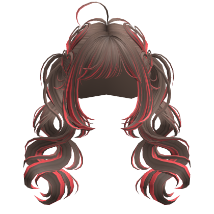 [CODE: CUR3L] cute y2k red n brown wavy pigtails 