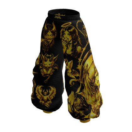 Baggy Pants Black & Gold Y2K TCB