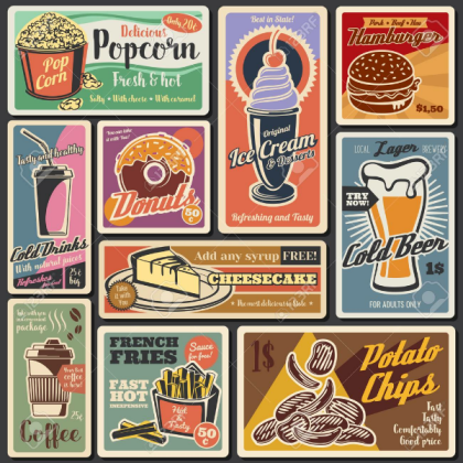 Retro fast food menu posters Roblox decal