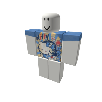 Blue graphic tee hello kitty vamp scene emo hyper Roblox