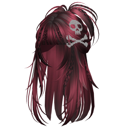 Skull Spikey Emo Half Up Burgundy Leopard
