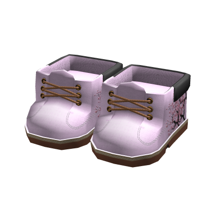 M11 - Pink timbs boots w/ Blossom tree