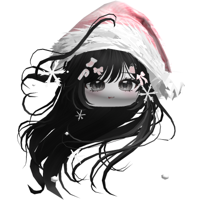 Windy Anime Hair w/Santa Hat (Black)
