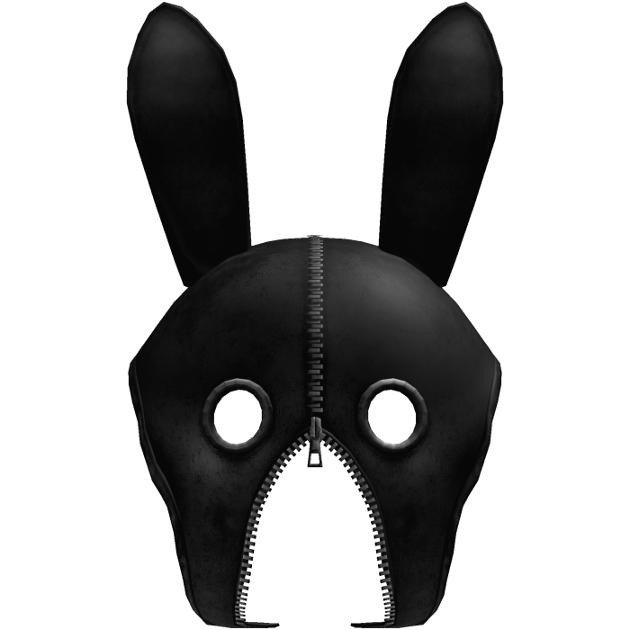 archive leather zip up bunny mask black
