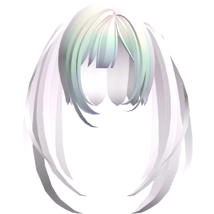 cute straight long pigtails moe emo pink rainbow Roblox item