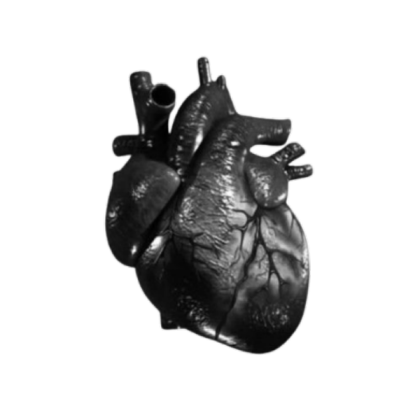 Black Realistic Heart PNG Roblox decal